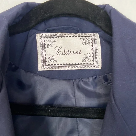 Vintage Navy Trench Coat Size 7/8 - Picture 7 of 10